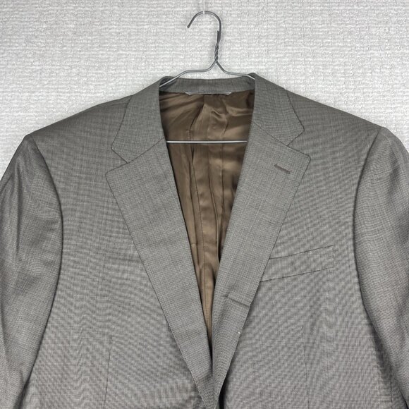 CANALI 1934 Grey / Brown Suit jacket 56L Blazer Woven Wool Made in Italy - Picture 2 of 16